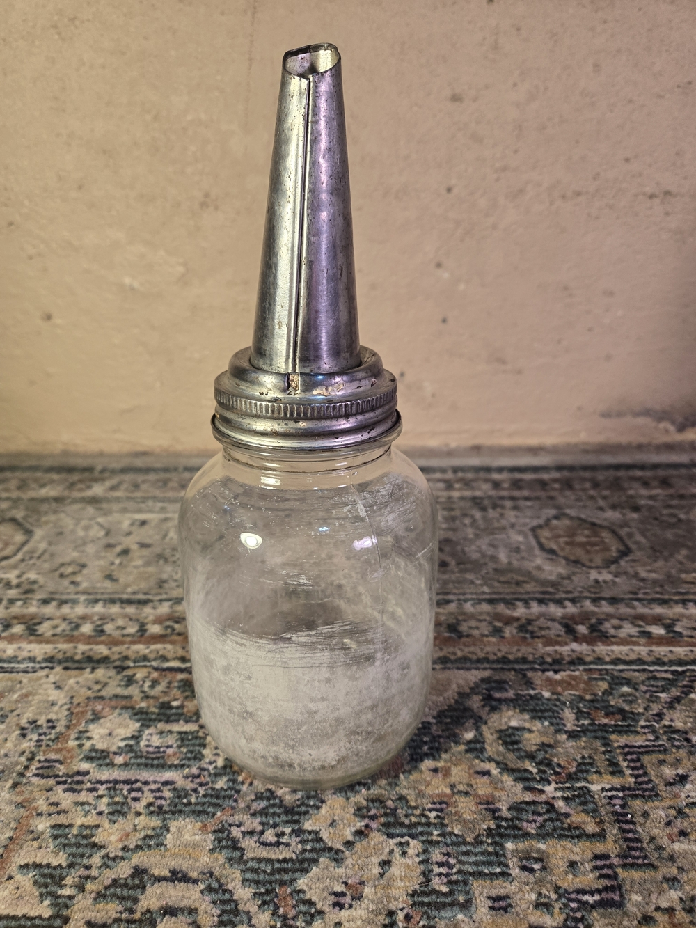 Vintage Duraglas Oil Bottle W/Metal Spout The Master Mfg Co Litchfield Ill 1926 - Picture 3 of 6